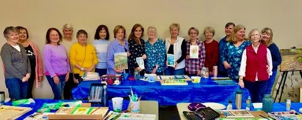 Group photo from Susan Walker-Ing watercolour workshop March 2023