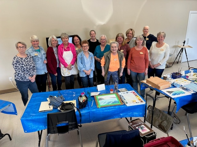 Group photo from the Loosen Up Watercolour Workshop April 2024