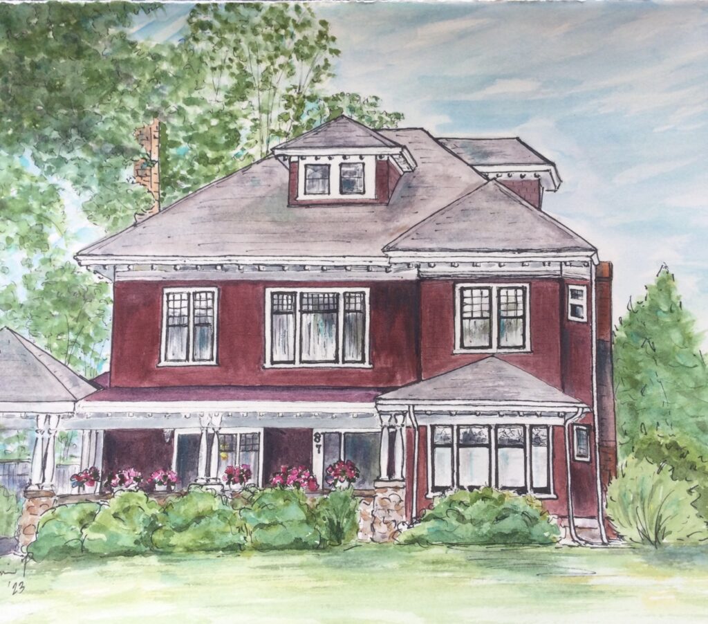 The Red House painting by Kim Pattillo