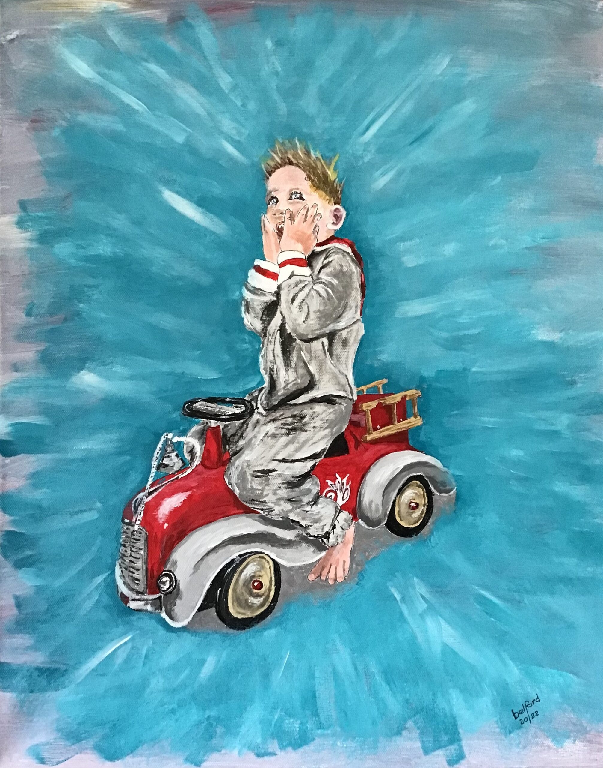Chase painting by Bruce Belford